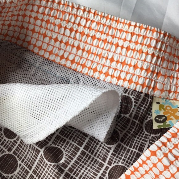 Roxy Size 11 Brown orange geometric board shorts Polyester Style L469569 - Picture 10 of 12